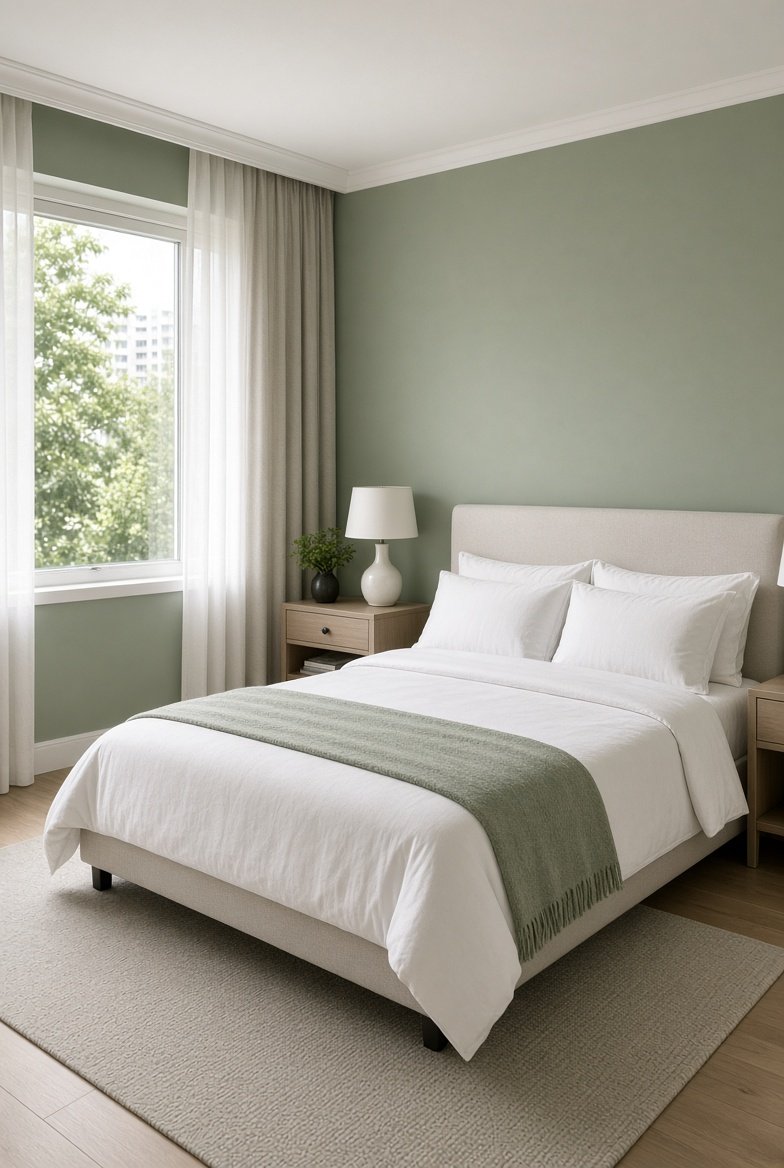 Freshly painted bedroom